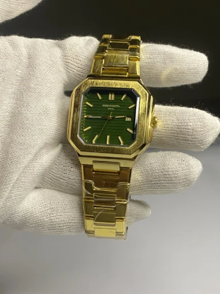Patek Philippe Golden Octagon Green Dial Luxury Men's Watch