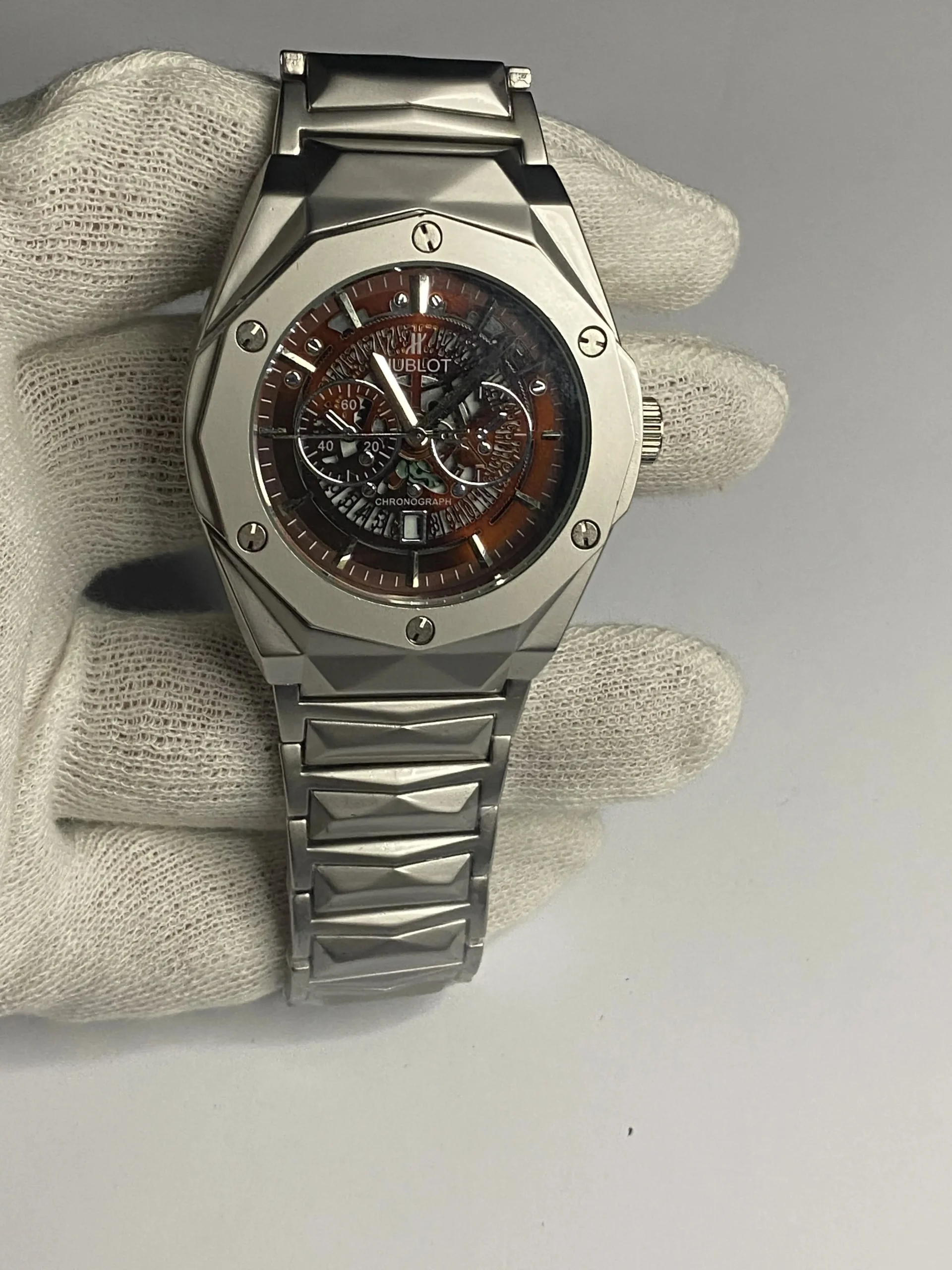 IMG_0151 Hublot Chronograph Steel Edition – Luxury Skeleton Dial Men’s Watch - Image 1